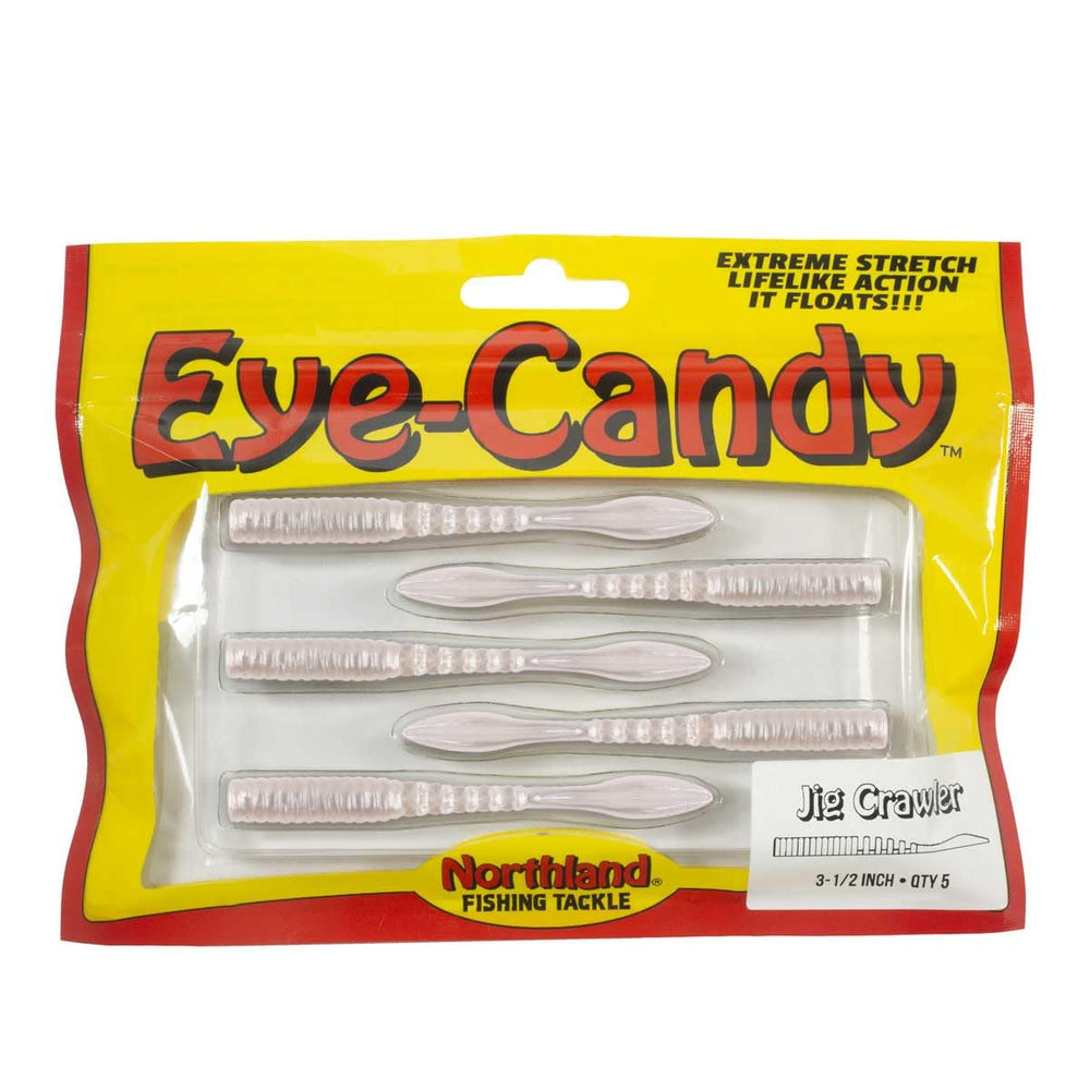Northland Tackle Eye Candy Jig Crawler floating 3.5-inch pearl white lure keeps bait off bottom