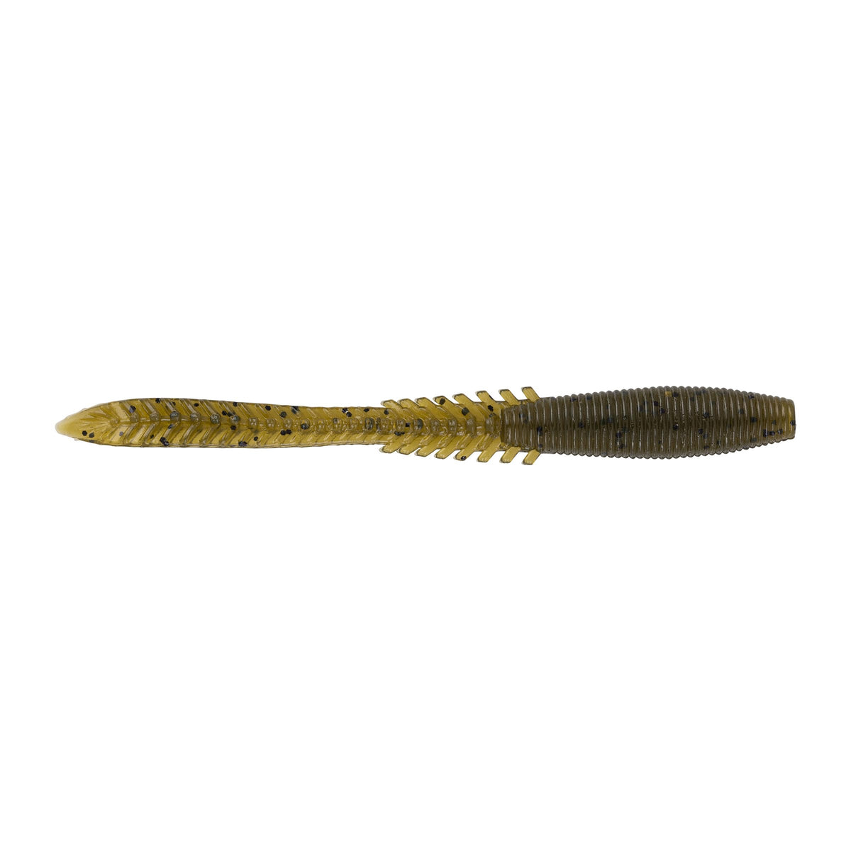 Northland Tackle Eye Candy Jiggin' Leech floating lure in green pumpkin enhances walleye strike zone presence