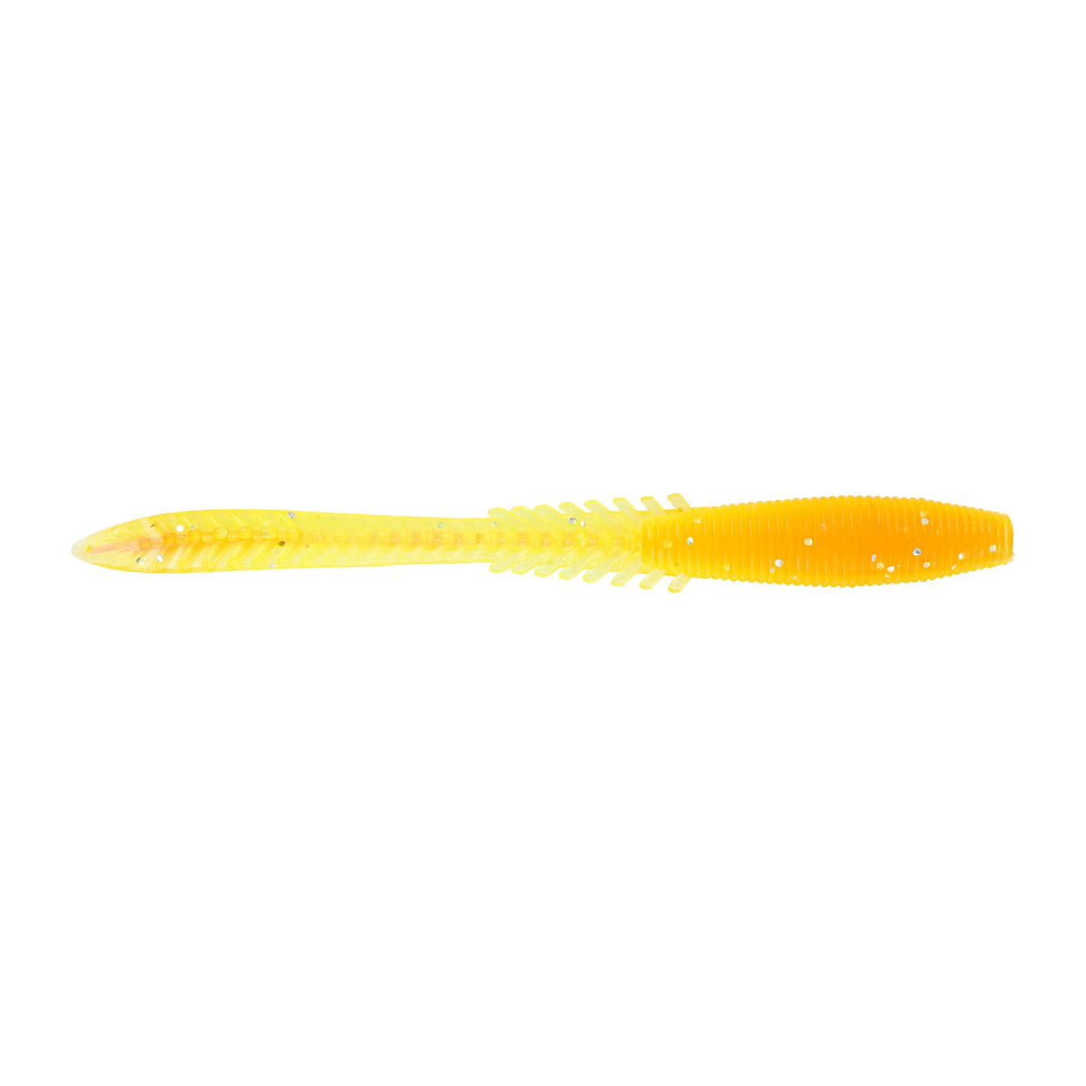 Northland Tackle Eye Candy Jiggin' Leech floating 3.25 inches in Sunrise Core for walleye jigging