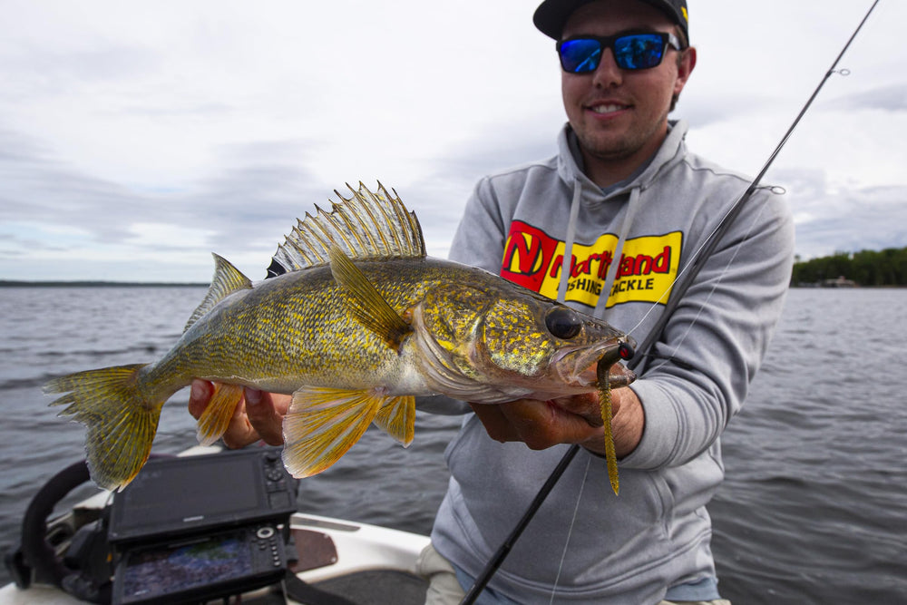 Northland Tackle Eye Candy Jiggin' Leech semi-flat body is easy to rig and scent-ready.