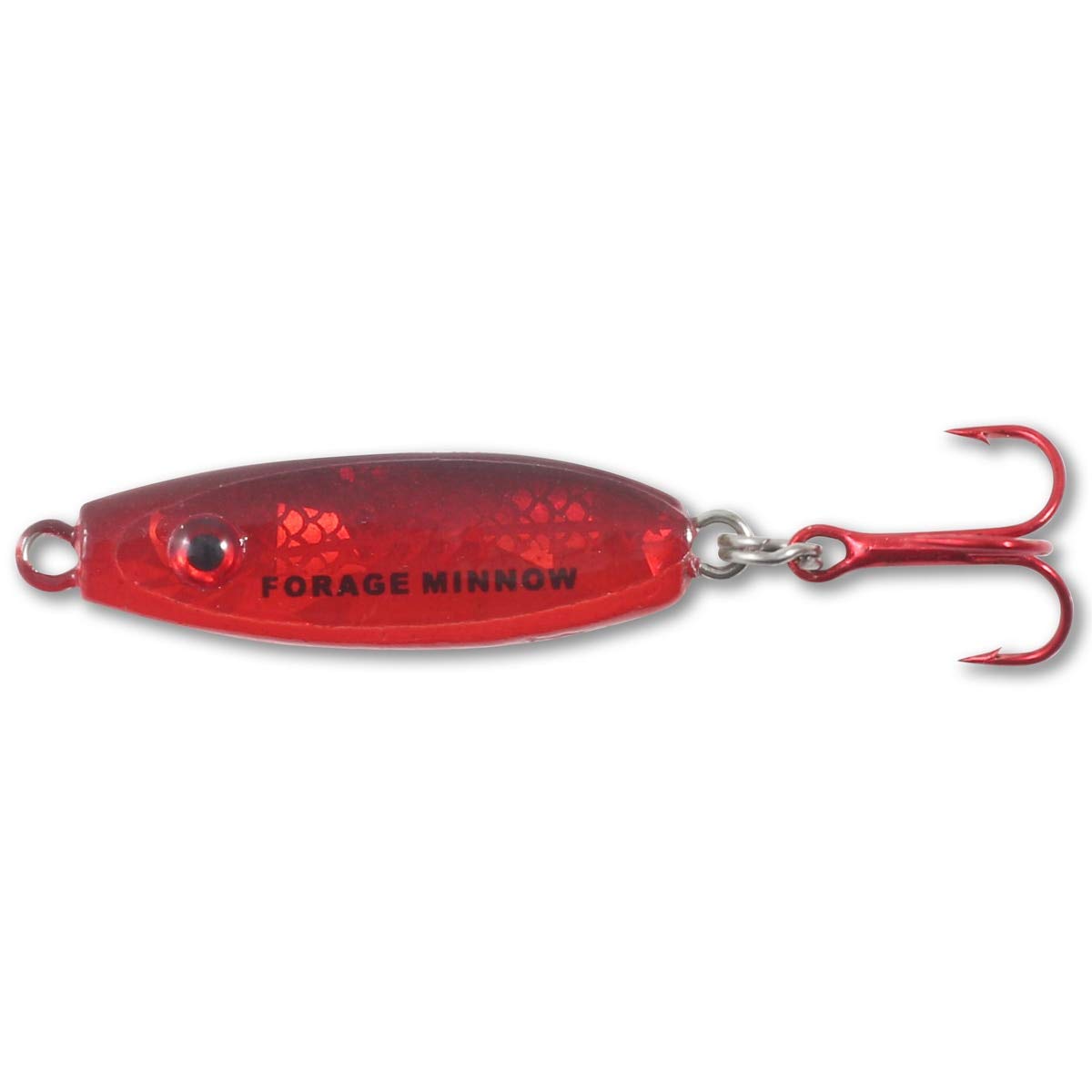 Northland Tackle FMS1-25 ice fishing spoon closeup shows durable metal construction.