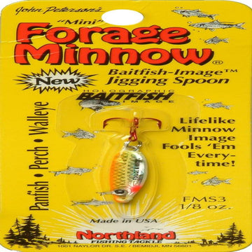 Northland Tackle FMS3-24 forage minnow jig-n-spoon glow chub lure for ice fishing