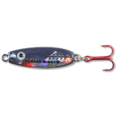 Northland Tackle Forage Minnow Spoon Silver Shiner glides through ice water for precise lure presentation