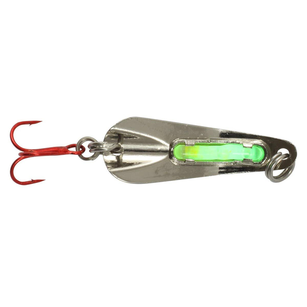 GLO-Shot Spoon live-bait-tips enhances lure attraction