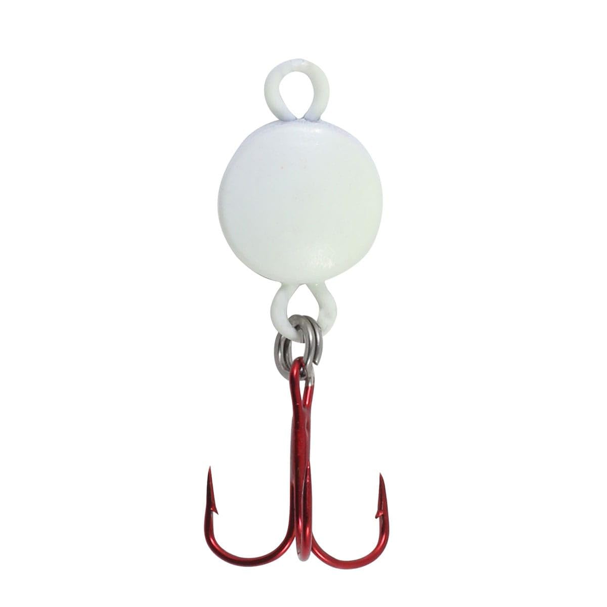 Northland Tackle Glow White Ice Fishing Spoon enhances visibility under ice to lure perch and walleye