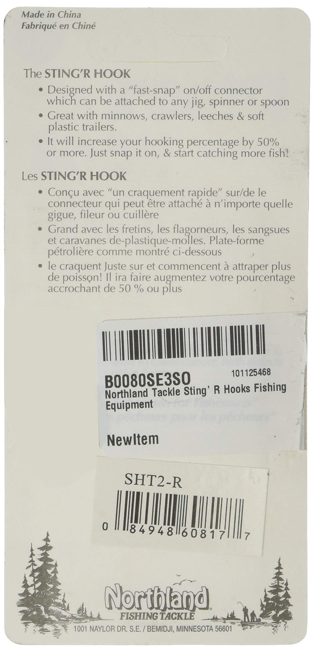 Northland Tackle Lethal Sting'r Hook with fast-snap connector enables quick rig changes.