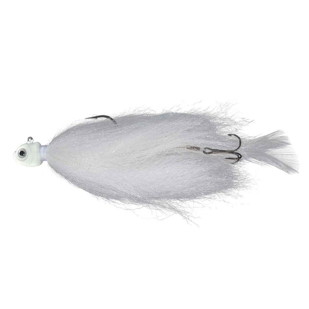 Northland Tackle Manitoba Mullet jig in GLO White glows to attract big predators