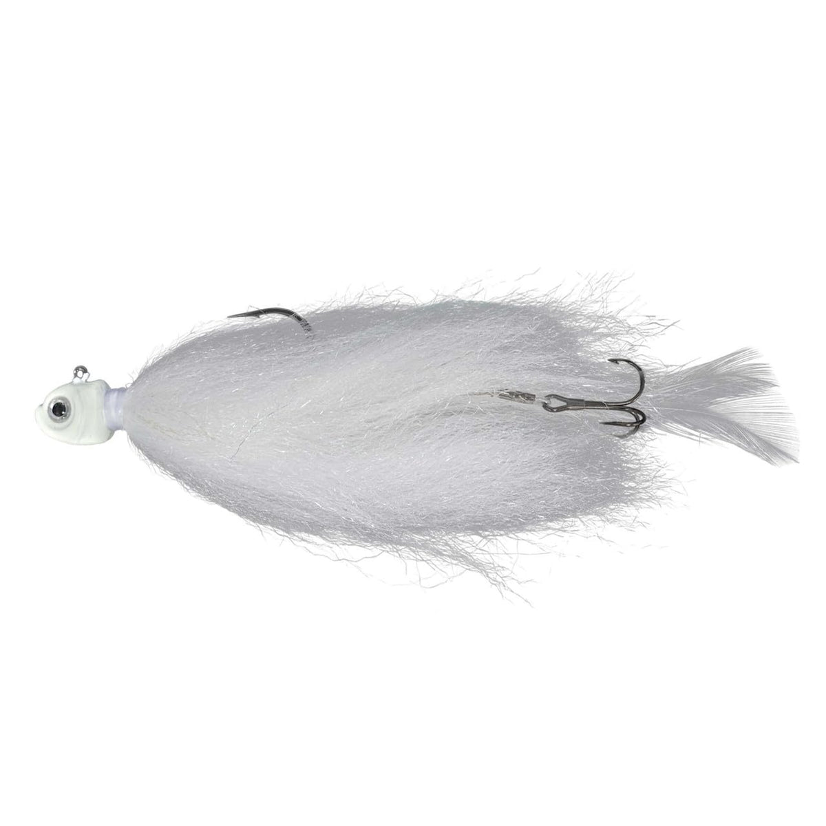 Northland Tackle Manitoba Mullet jig in GLO White glows to attract big predators