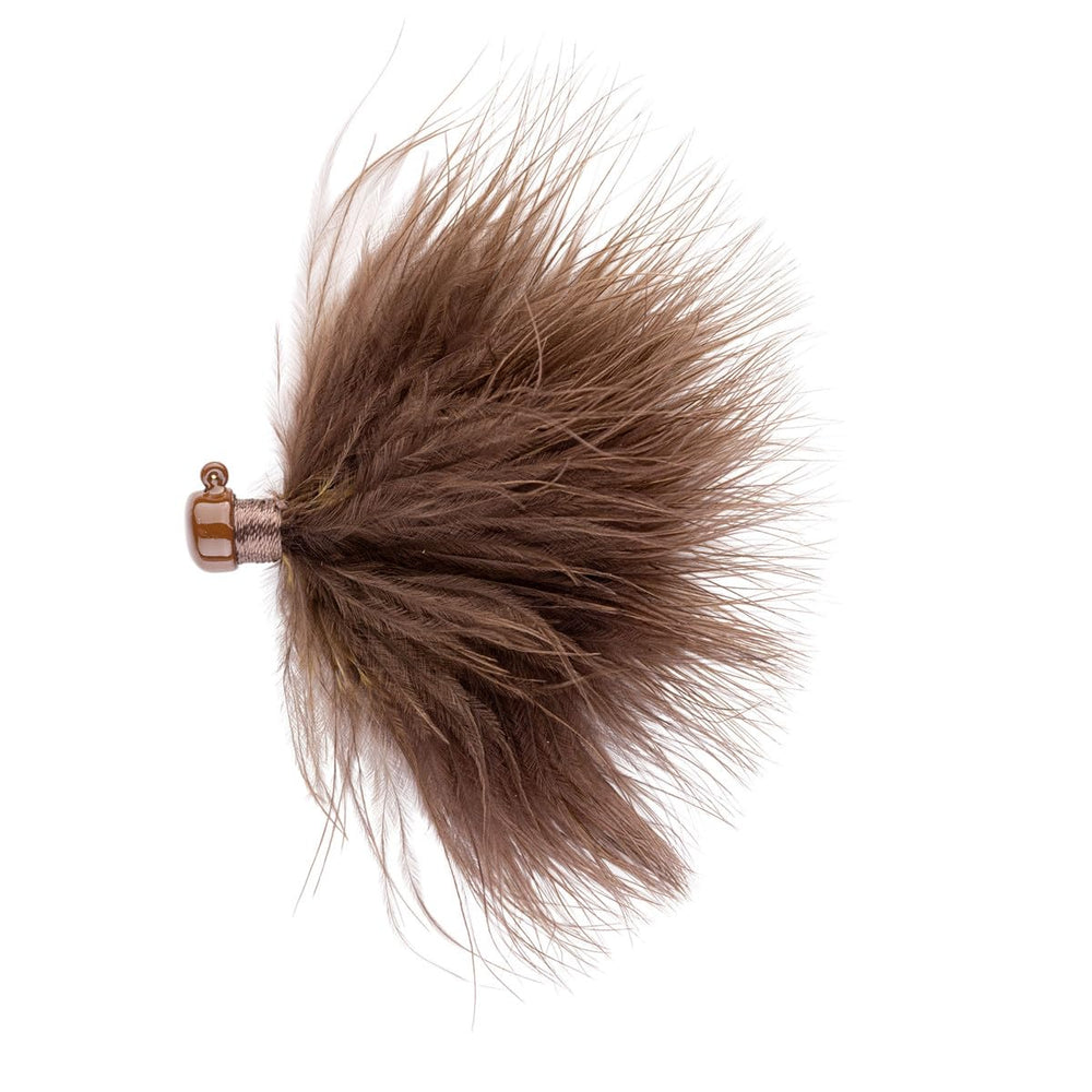 Northland Tackle Marabou Jig 2-pack brown attracts crappie, walleye, and perch with fluttering action