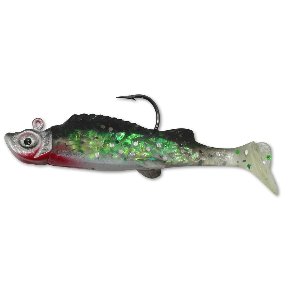 Northland Tackle Mimic Minnow Shad Jig holographic FlashFoil reflects light to draw attention