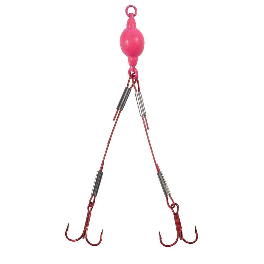 Northland Tackle Mini Predator Rig with glow red finish enhances visibility for predatory fish