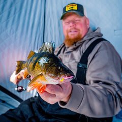 Northland Mud Bug jig head with bulging eyes attracts bluegill and crappie