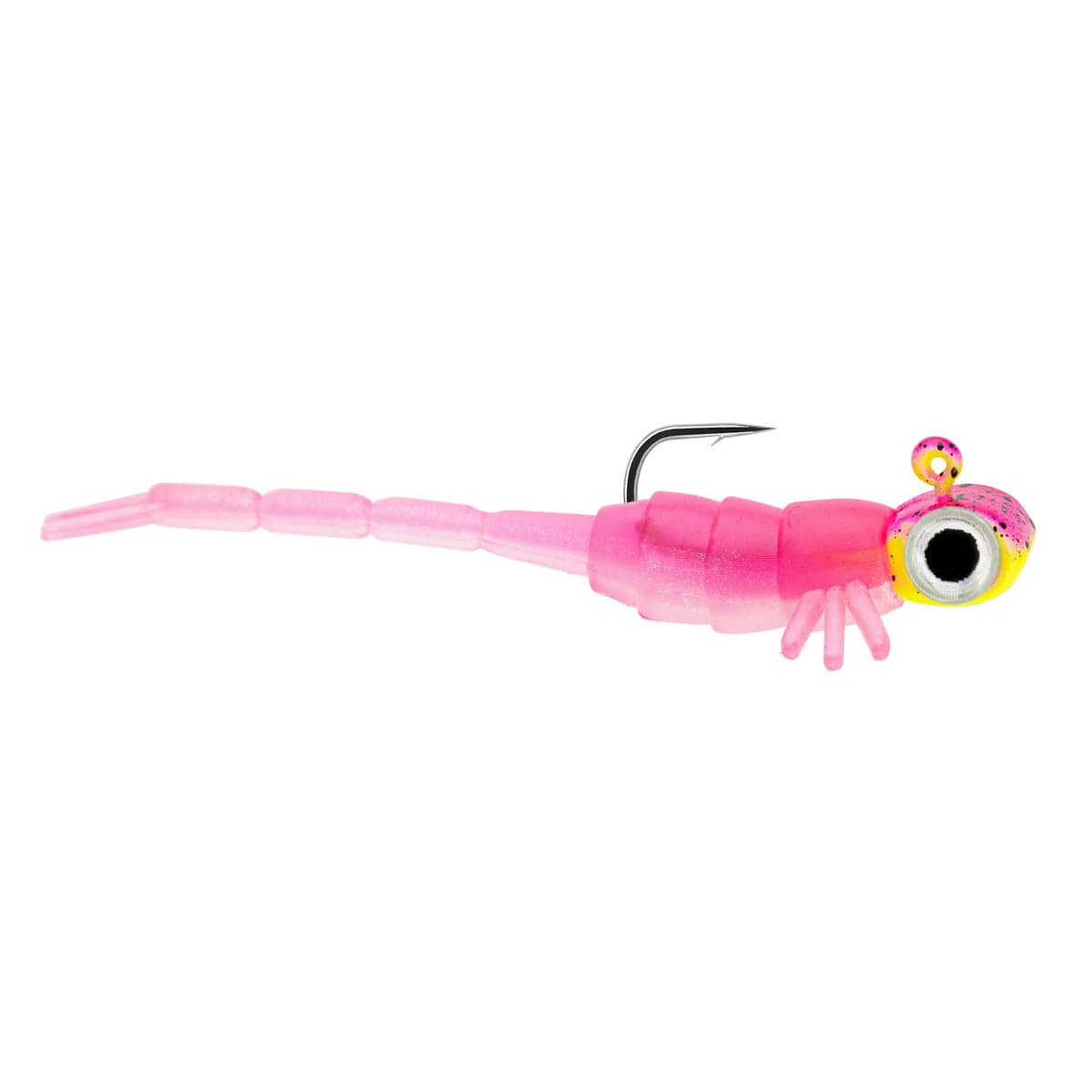 Northland Tackle rigged tungsten broom bug ice jig 1/16 oz shows fast sinking for light bites.