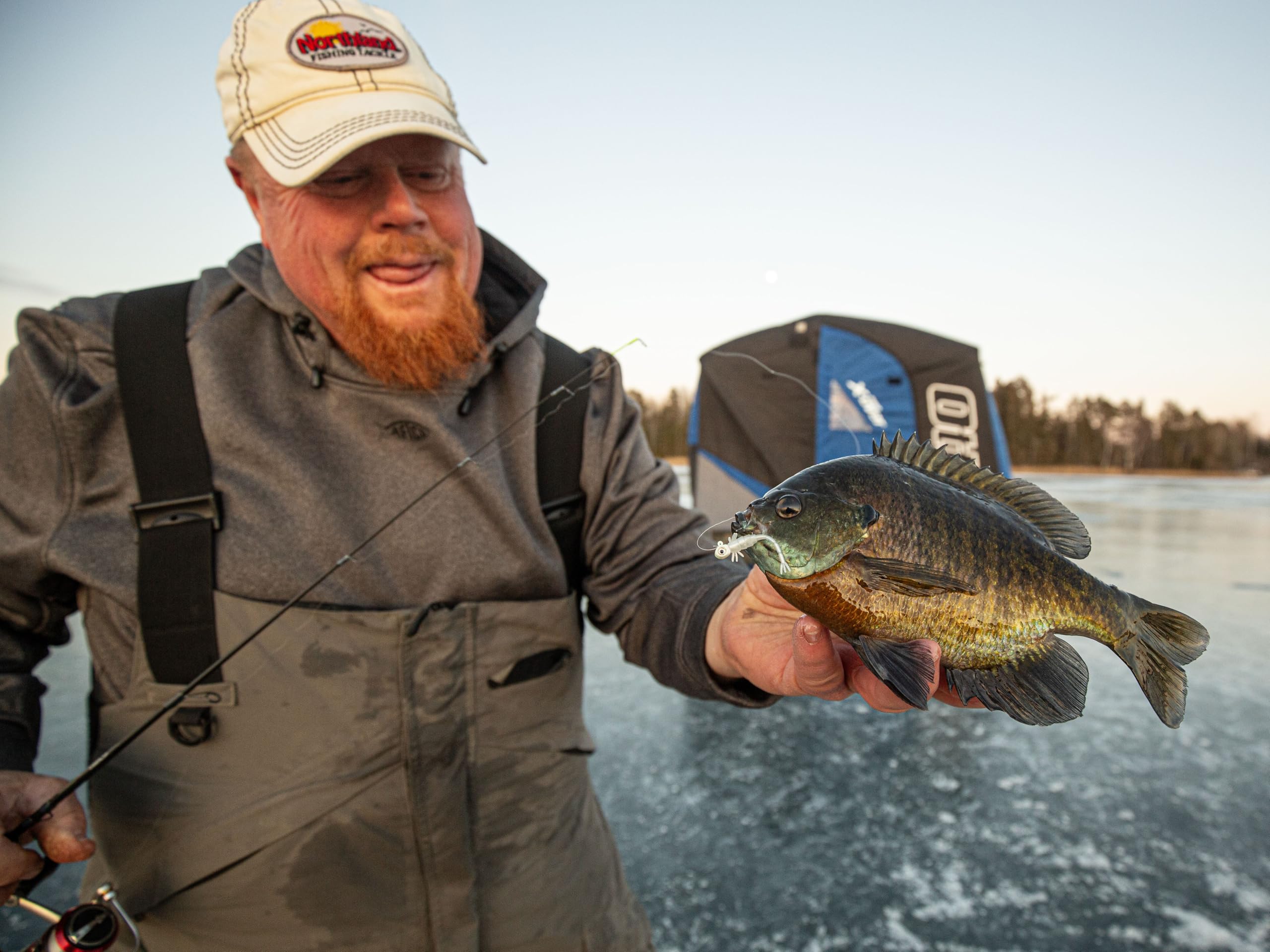 Northland Tackle two pre-rigged tungsten jig heads ready for instant ice fishing.