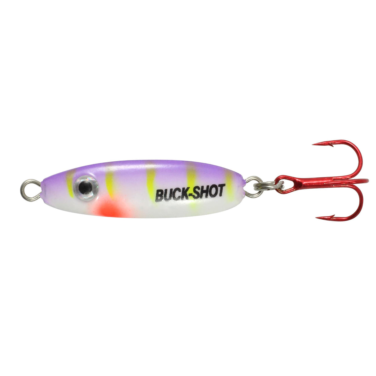 Northland Tackle UV Buck-Shot Spoon Purple Tiger 1/8 oz attracts walleye through rattles and flash