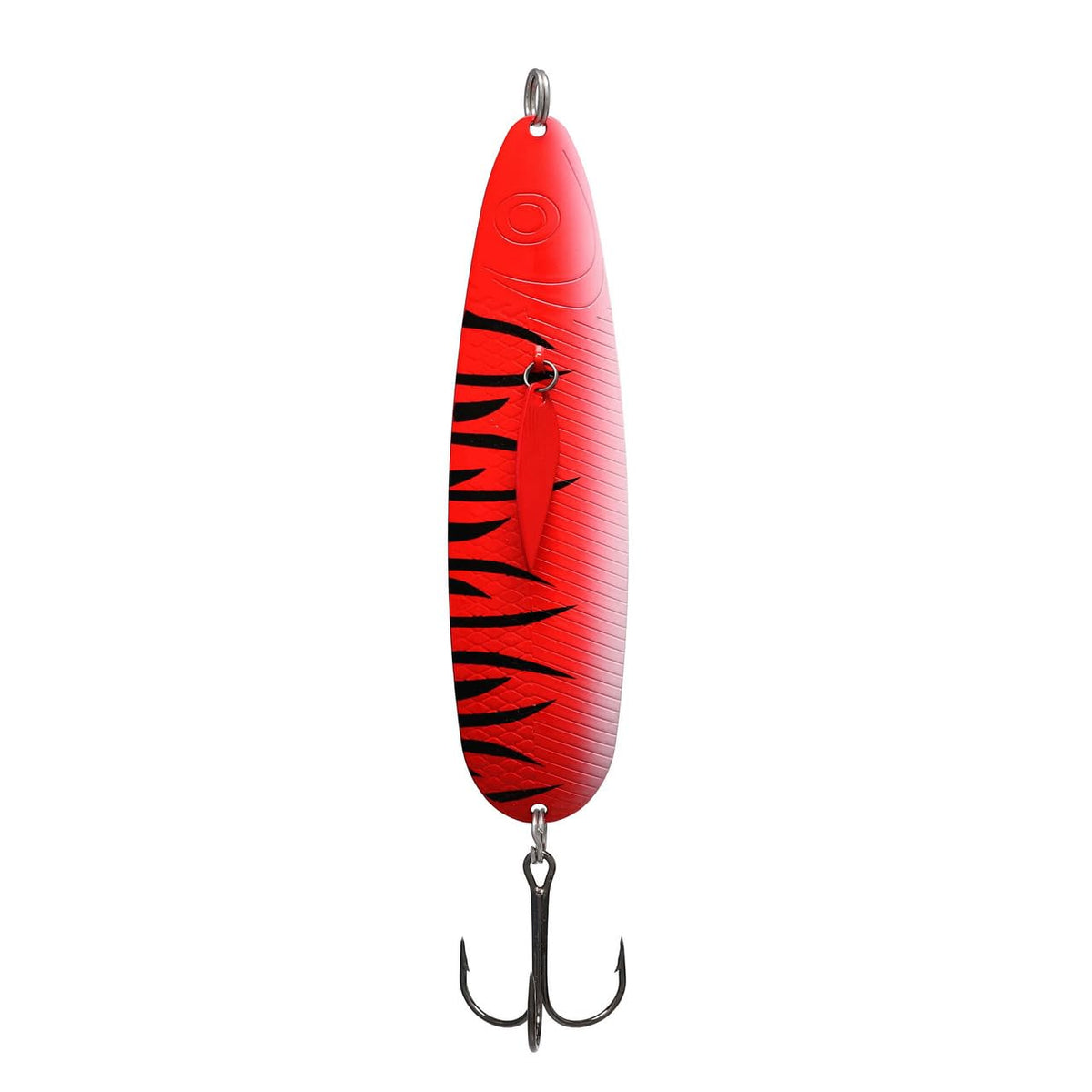Northland Thumper casting spoon in red perch finish attracts predatory fish with realistic movement