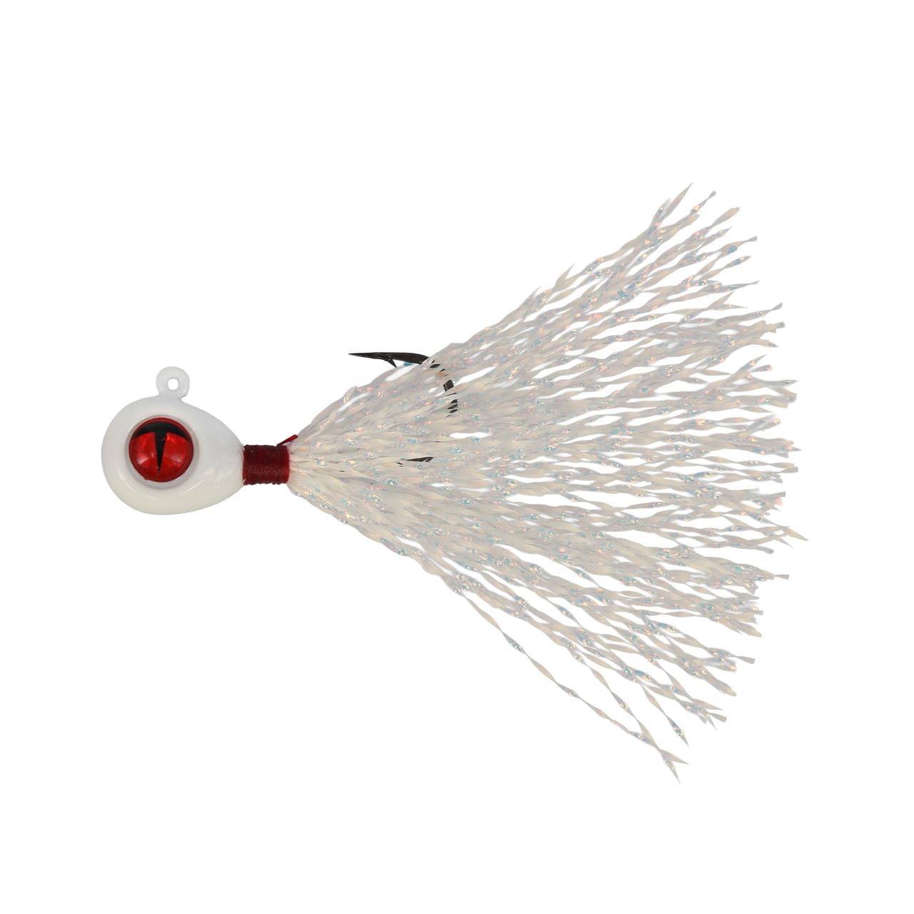 Northland Tackle Crappie Queen Jig Super-Glo White flashes to attract panfish bites.