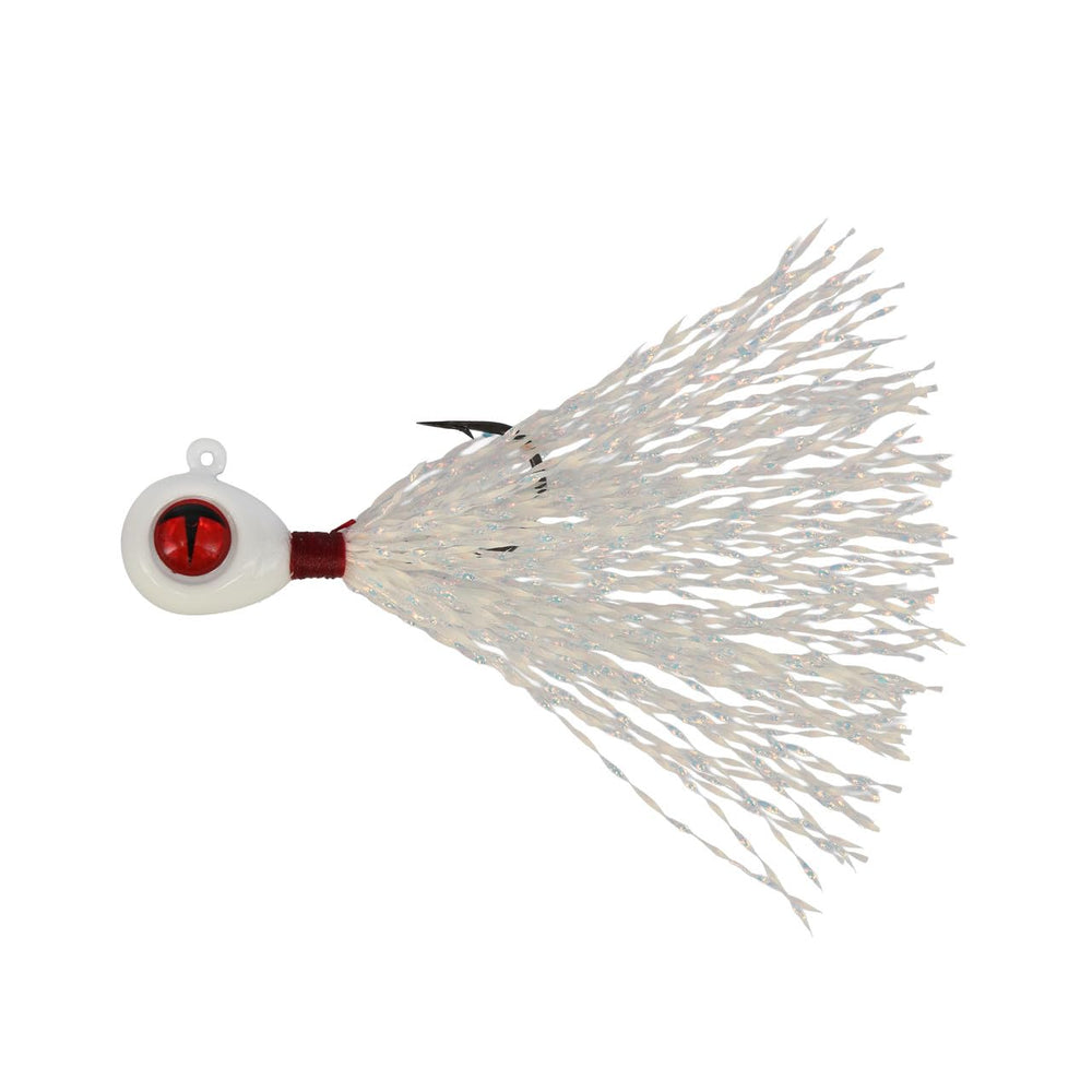 Northland Tackle Crappie Queen Jig Super-Glo White flashes to attract panfish bites.