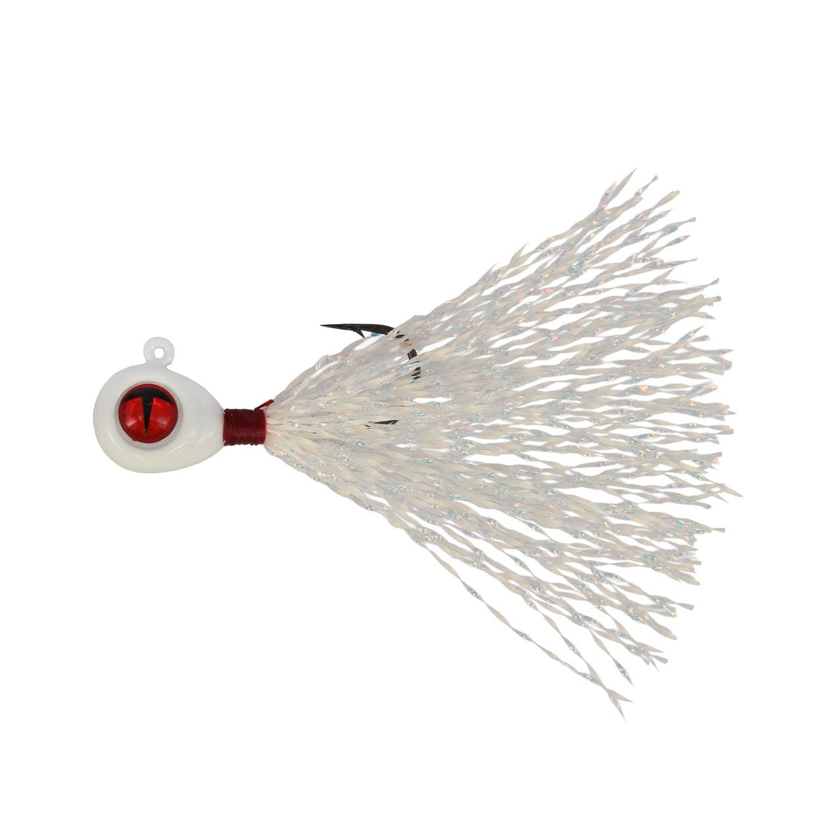 Northland Tackle Crappie Queen Jig Super-Glo White flashes to attract panfish bites.