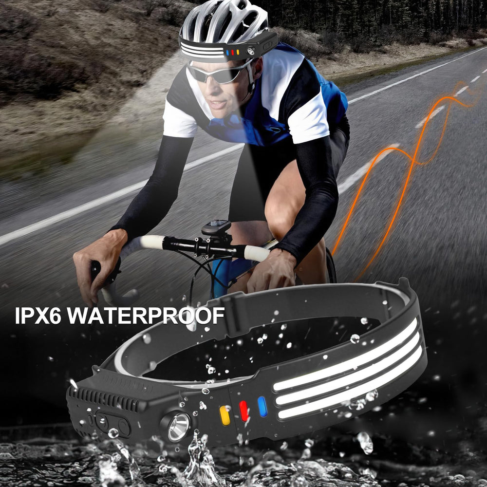Northlet headlamp adjustable silicone headband provides a comfortable hiking fit.