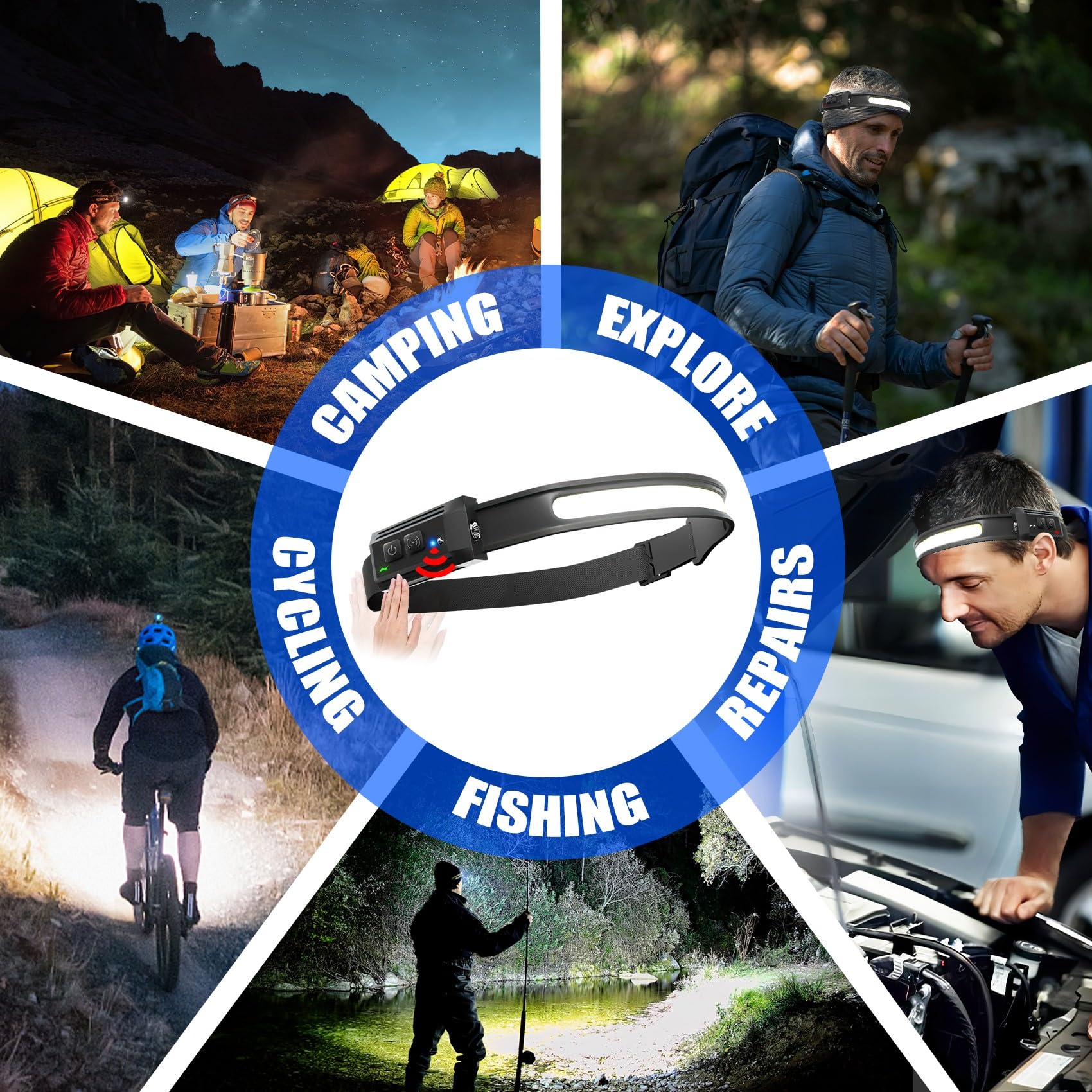 Northlet headlamp IPX4 waterproof build supports outdoor use in rain or snow.