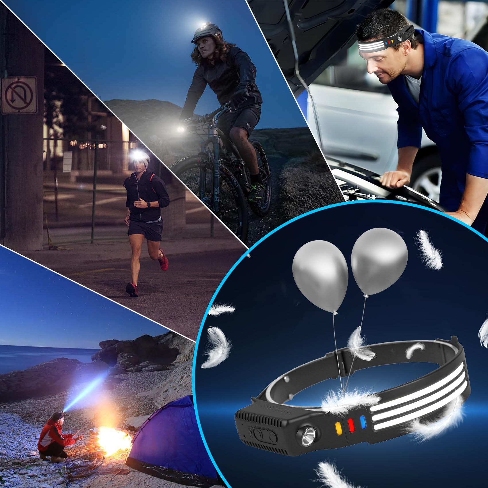Northlet headlamp kit includes USB-C cables for quick recharges.