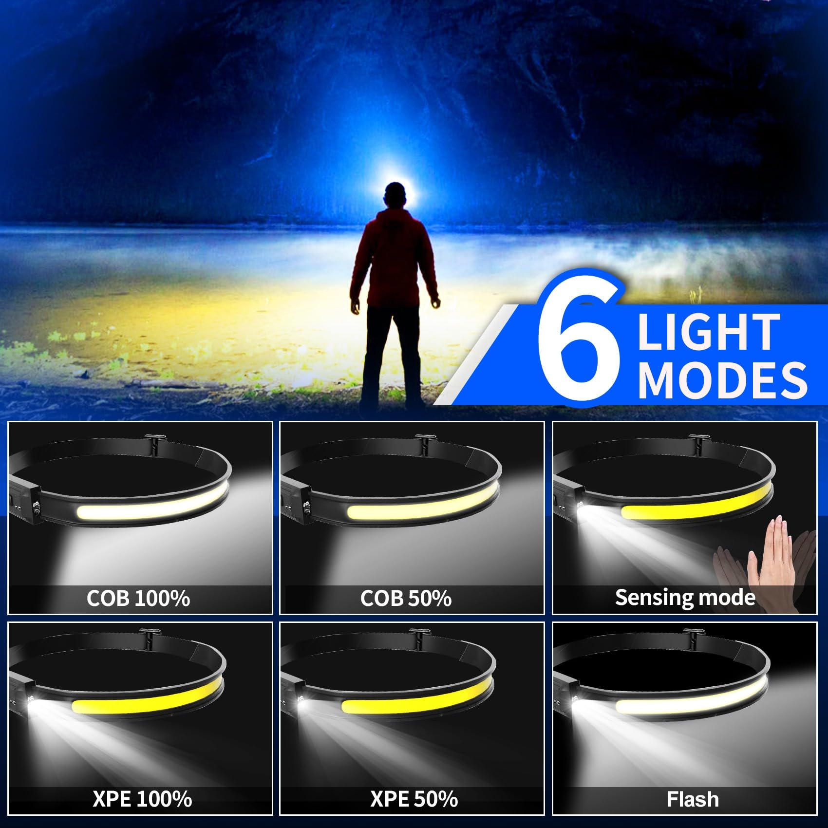 Northlet headlamp side XPE spotlight focused beam for detail work in low light.