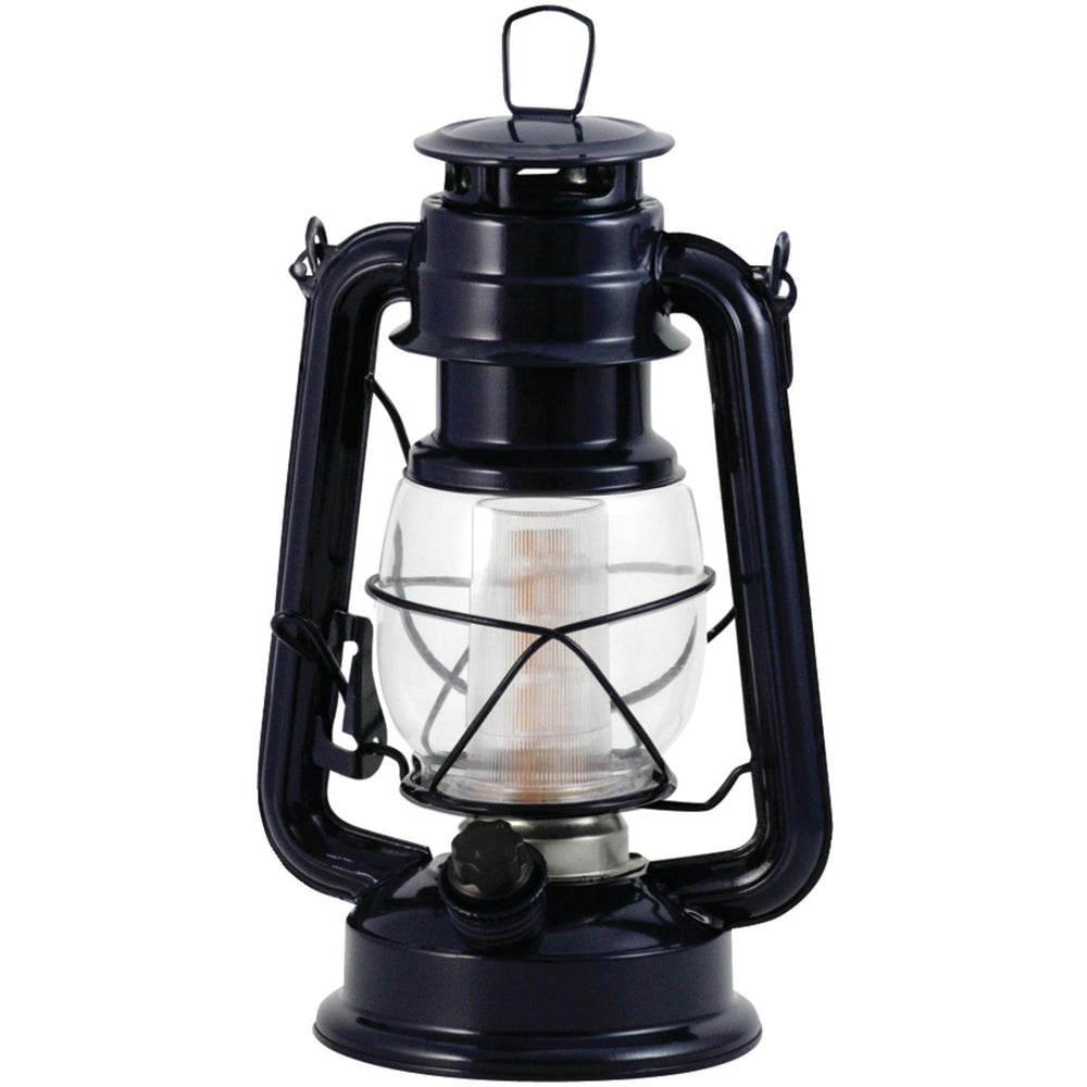 Northpoint vintage lantern in dark blue with 12 LEDs, ideal for patio lighting