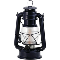 Northpoint vintage lantern in dark blue with 12 LEDs, ideal for patio lighting