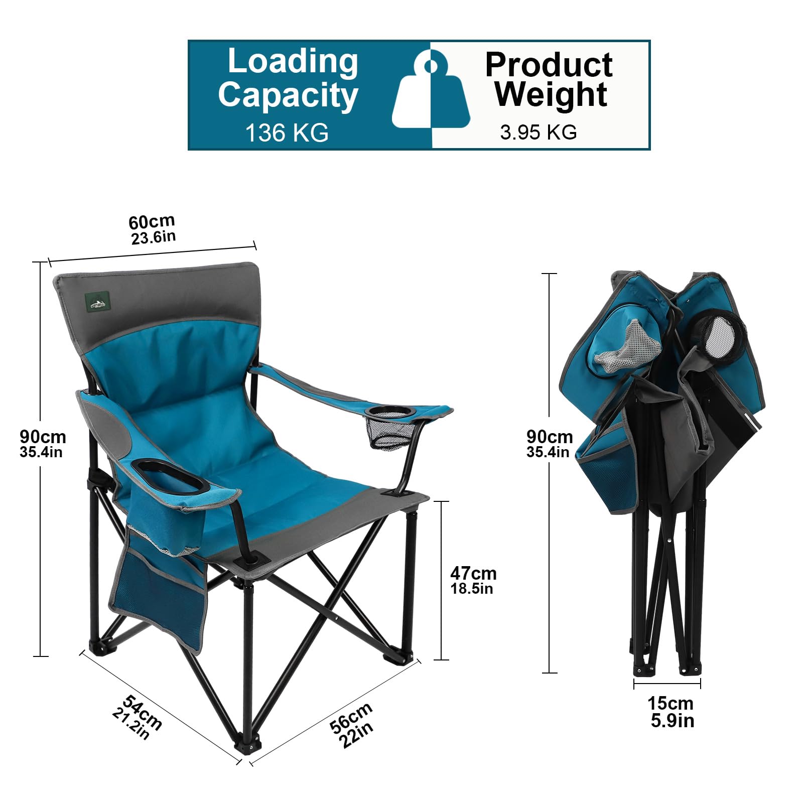 Northroad foldable camping chair steel frame demonstrating durability for outdoors