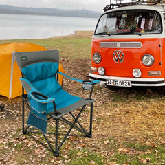 Northroad foldable camping chair showing oversized cup holders for convenient drinks