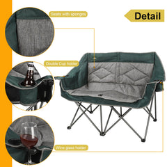 Northroad folding loveseat cup holders offer easy beverage access for two campers