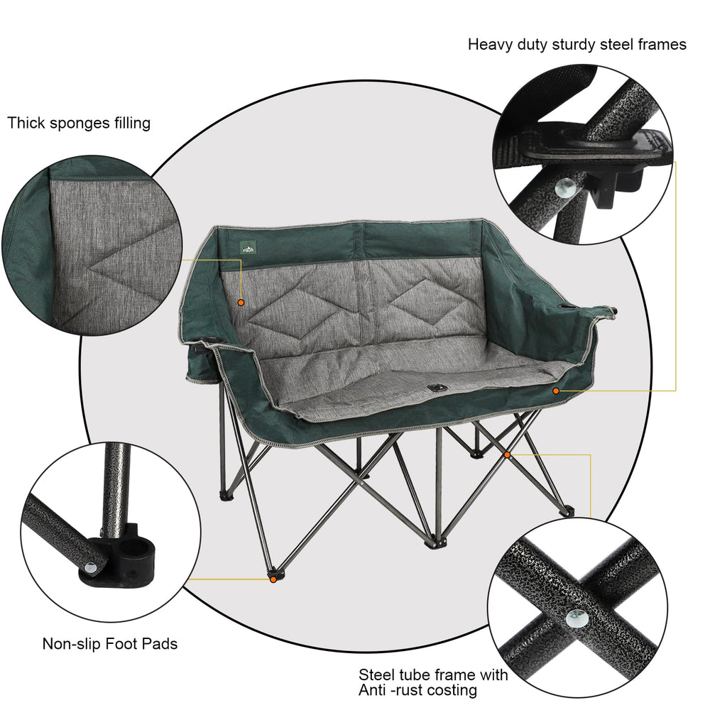 Northroad folding loveseat folded with carrying bag for easy transport