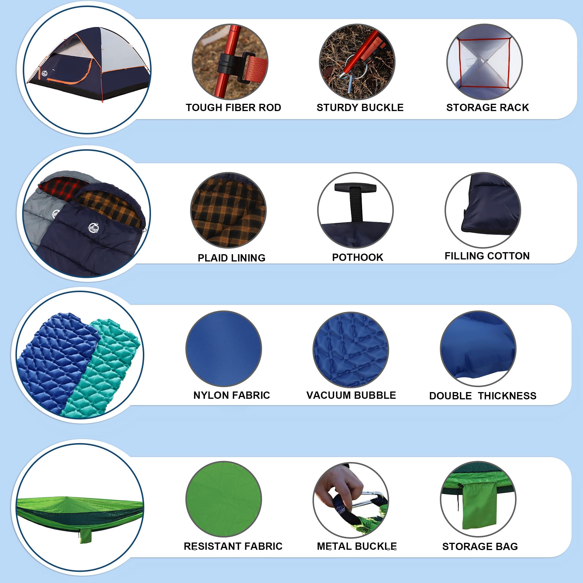 Northroad lightweight camping gear pack demonstrating portable, easy-to-carry adventure-ready equipment.