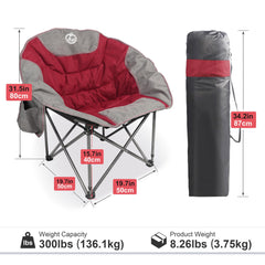 Northroad Moon Chair side view highlights the built-in cup holder for easy hydration.