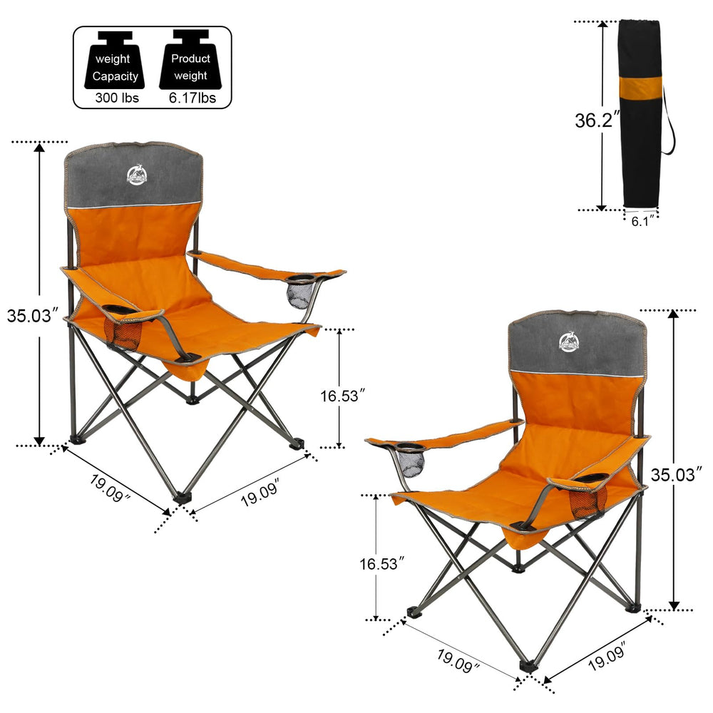 Northroad orange folding table serves as a convenient surface for meals.