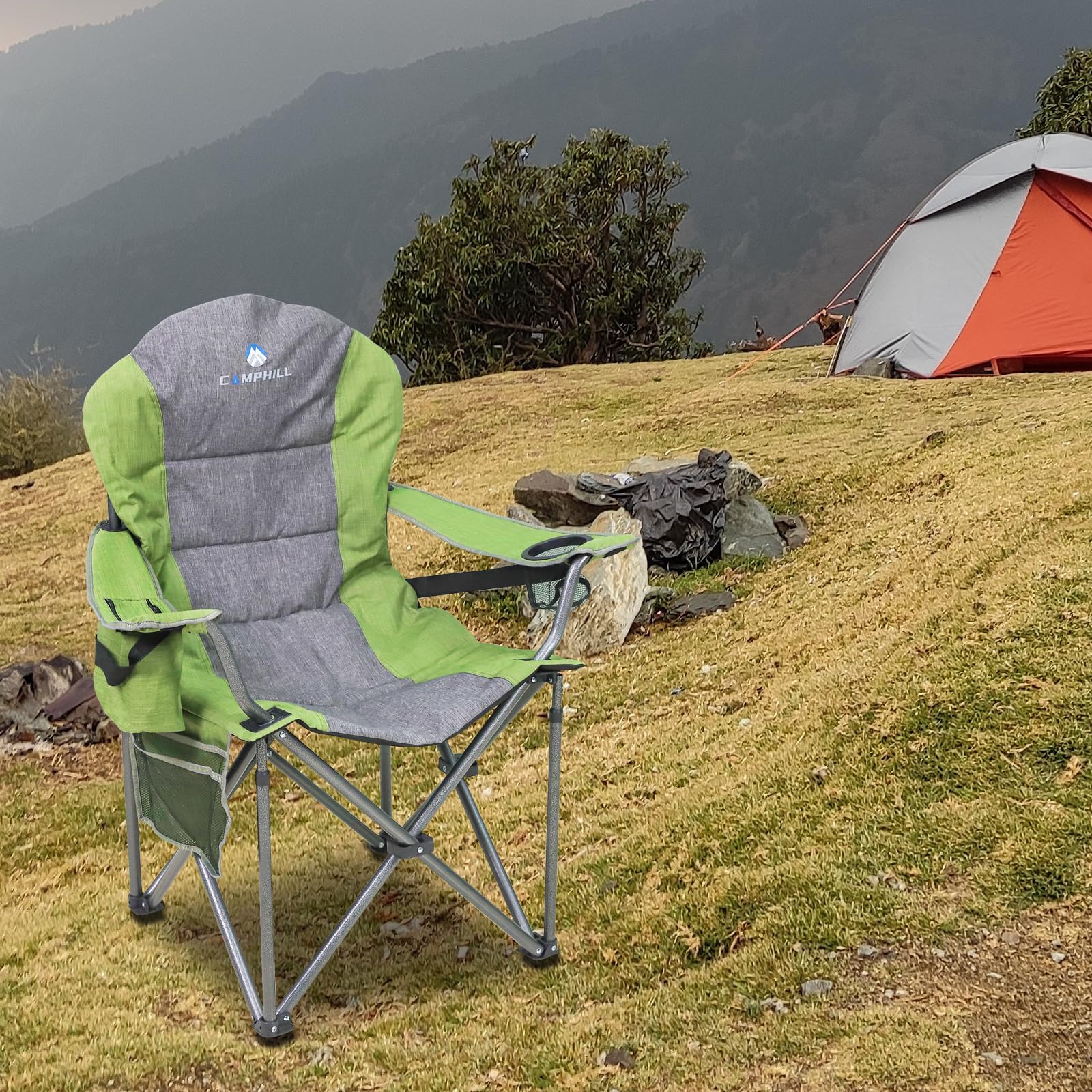 Northroad oversized camping chair seat close-up showing plush padding and wide seating