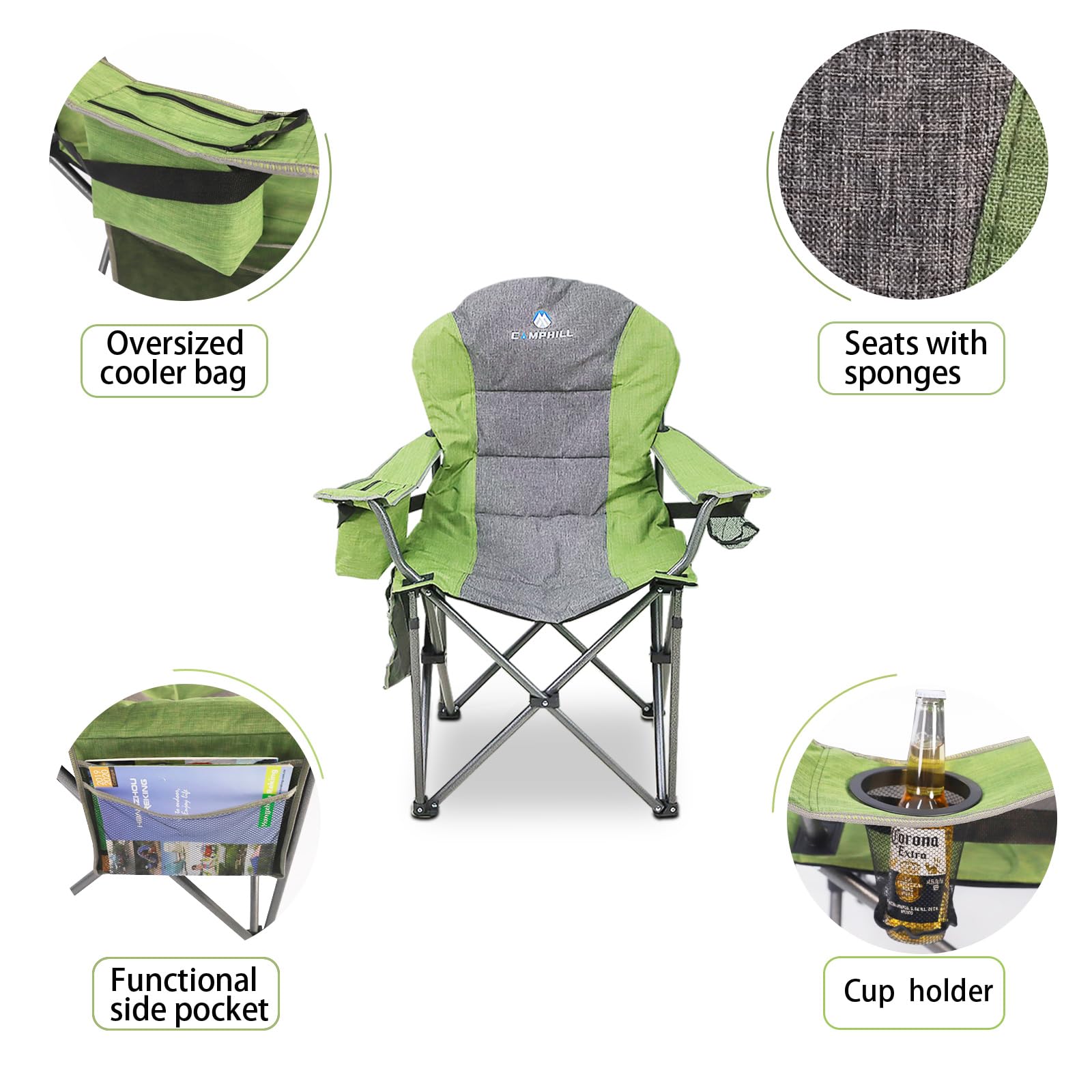 Northroad chair cup holder and cooler bag for drinks on outdoor trips