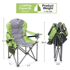 Northroad green chair with adjustable lumbar support for back comfort