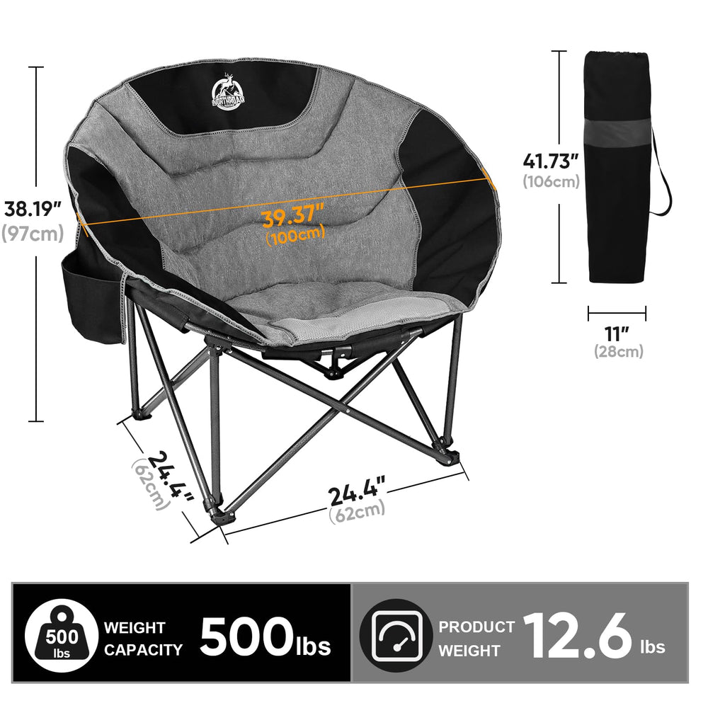 Northroad XXL camping moon chair folded for compact transport and storage.
