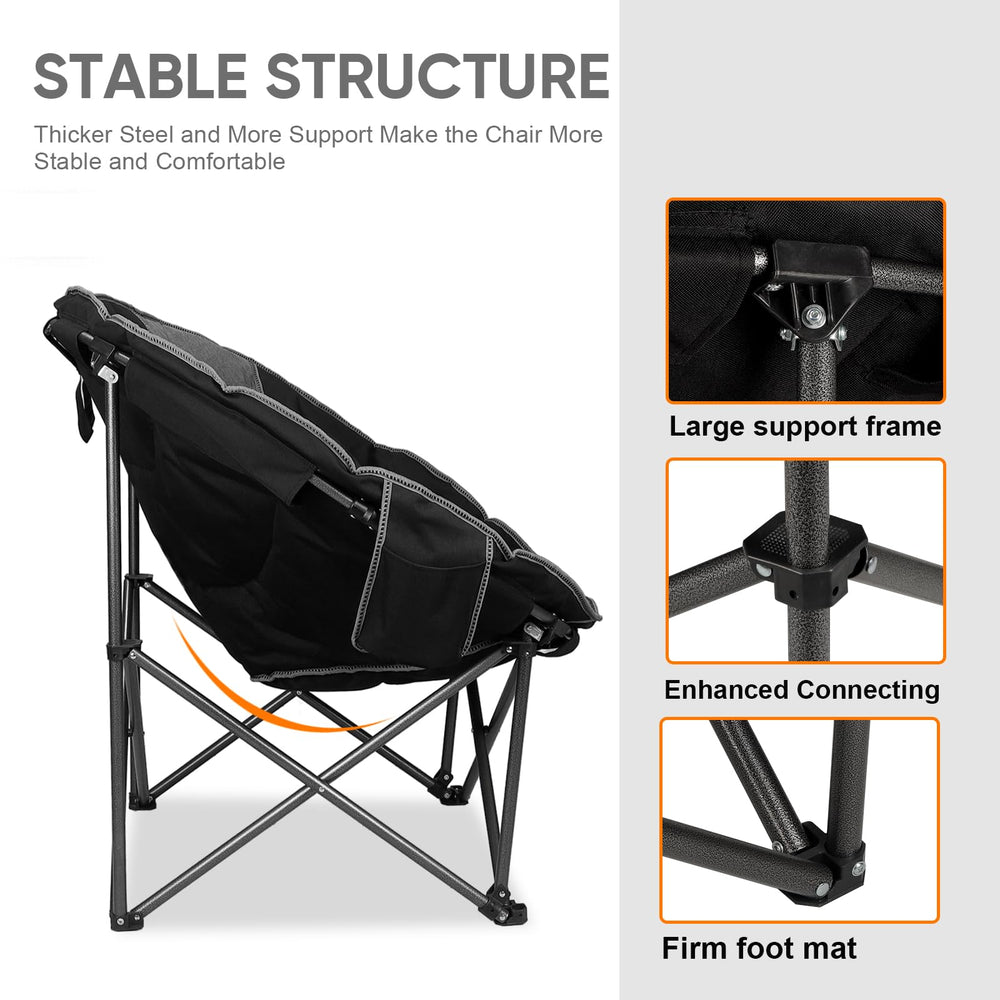 Northroad XXL camping moon chair in use on grass for outdoor lounging.