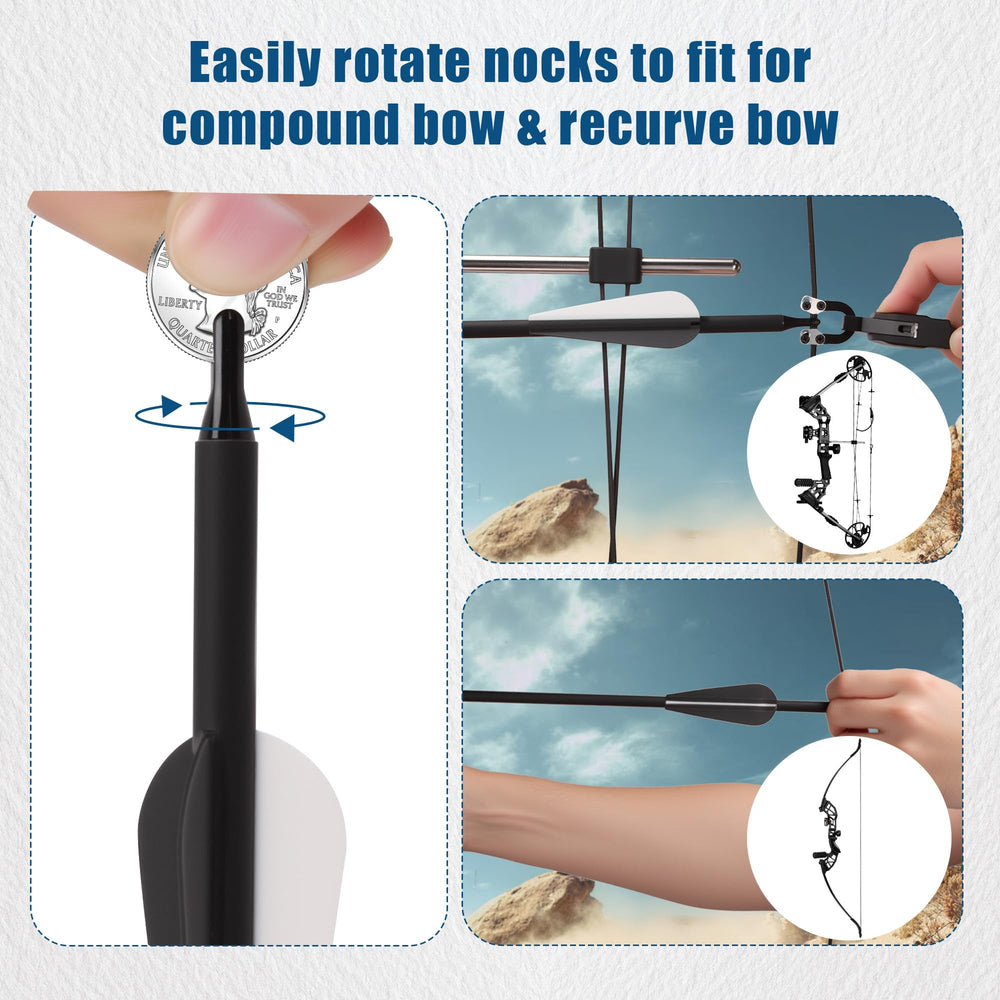 NorthSpoor universal bow compatibility image demonstrates use with both compound and recurve bows.