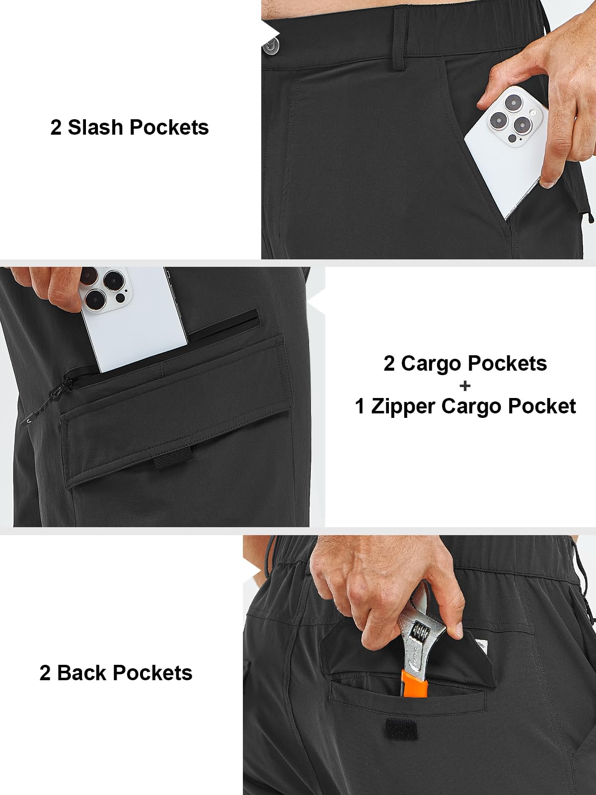 Northyard men's cargo hiking pants gusseted crotch enhances mobility during activities