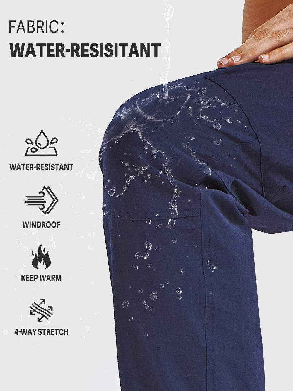 NORTHYARD men's cargo hiking pants navy convertible cuffs adjust leg fit for mobility
