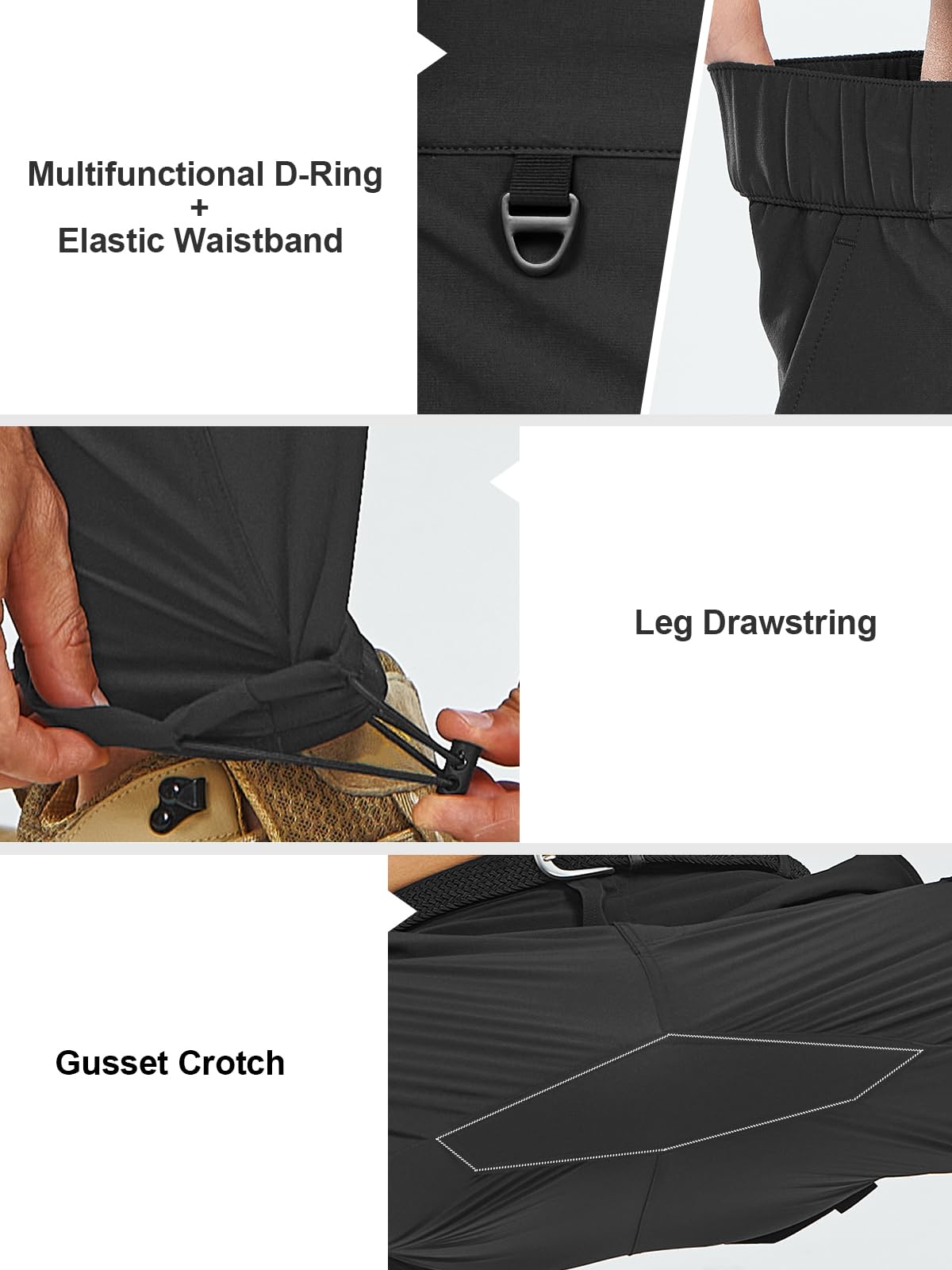NORTHYARD stretch waistband adapts to movement for secure comfort.