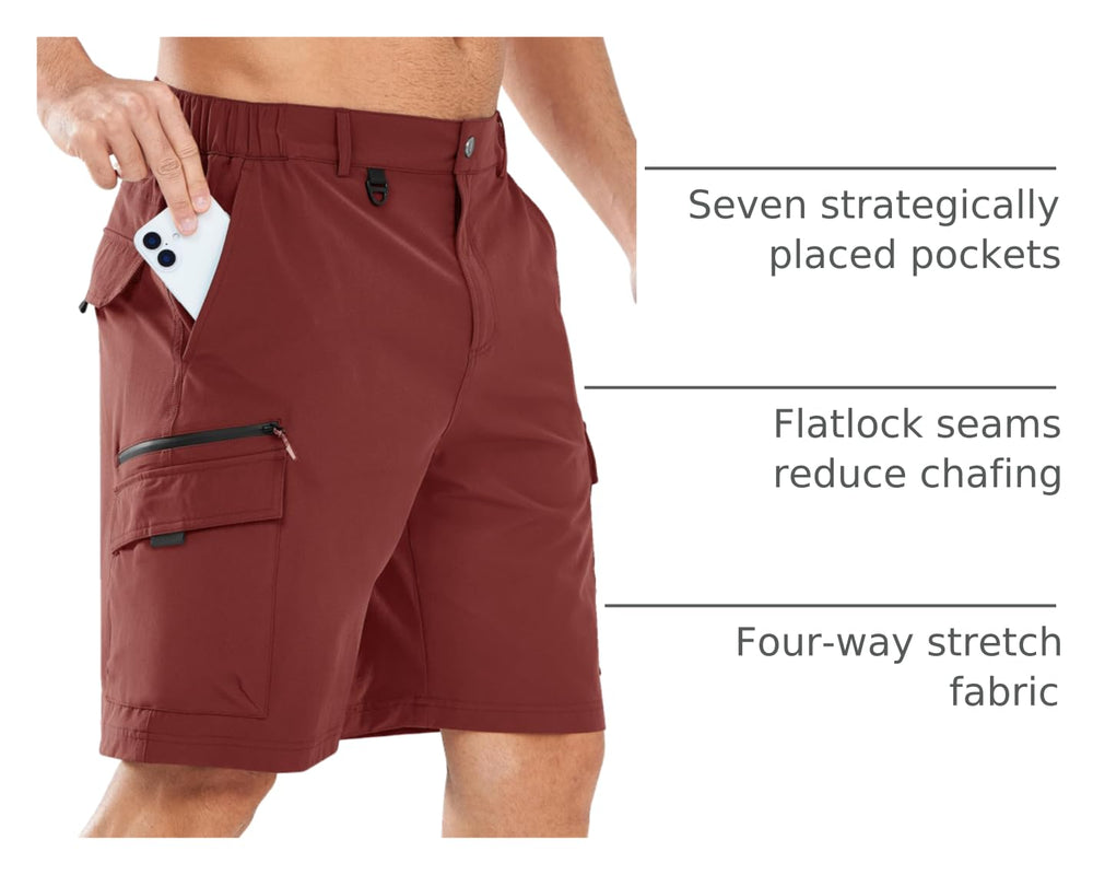 NORTHYARD Men's Cargo Hiking Shorts UPF 50+ sun protection on trails.