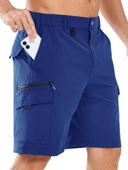 NORTHYARD men's cargo shorts front view show 9-inch length for all-day comfort