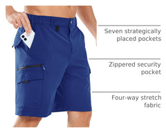 NORTHYARD men's cargo shorts UPF 50+ water-repellent finish ideal for sunny outdoor use