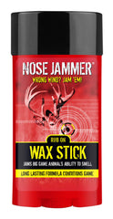 Nose Jammer Rub On Wax Stick close-up for natural scent control in hunting