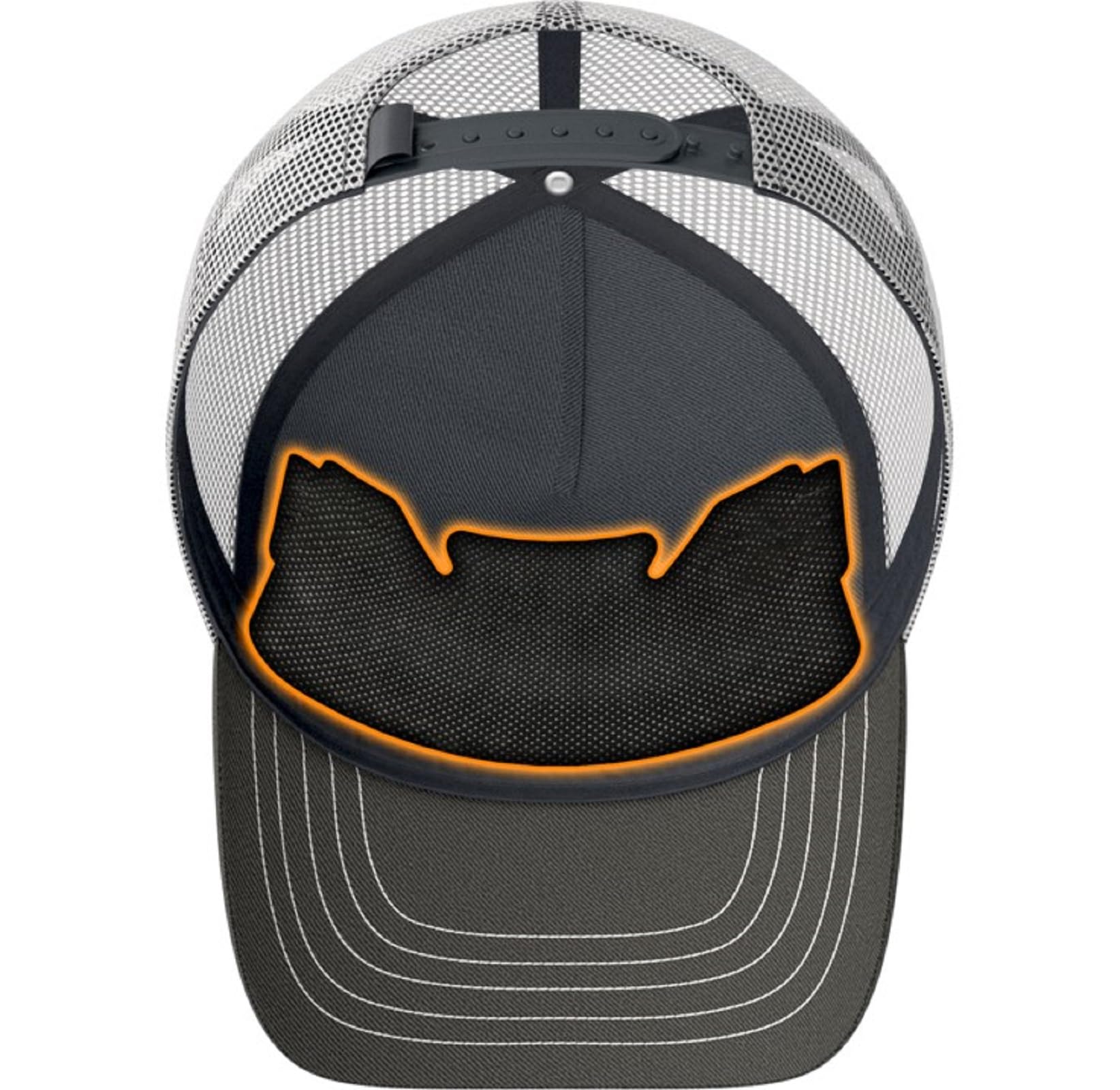 No Sweat trucker hat sweat liner inside front view protects eyes from sweat.